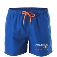 Pantalones Cortos Hombre Verano Toro Rojo Estampado. Transpirables, Secado Rápido, Doble Capa. Para Correr y Playa.