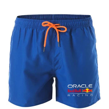 Pantalones Cortos Hombre Verano Toro Rojo Estampado. Transpirables, Secado Rápido, Doble Capa. Para Correr y Playa.