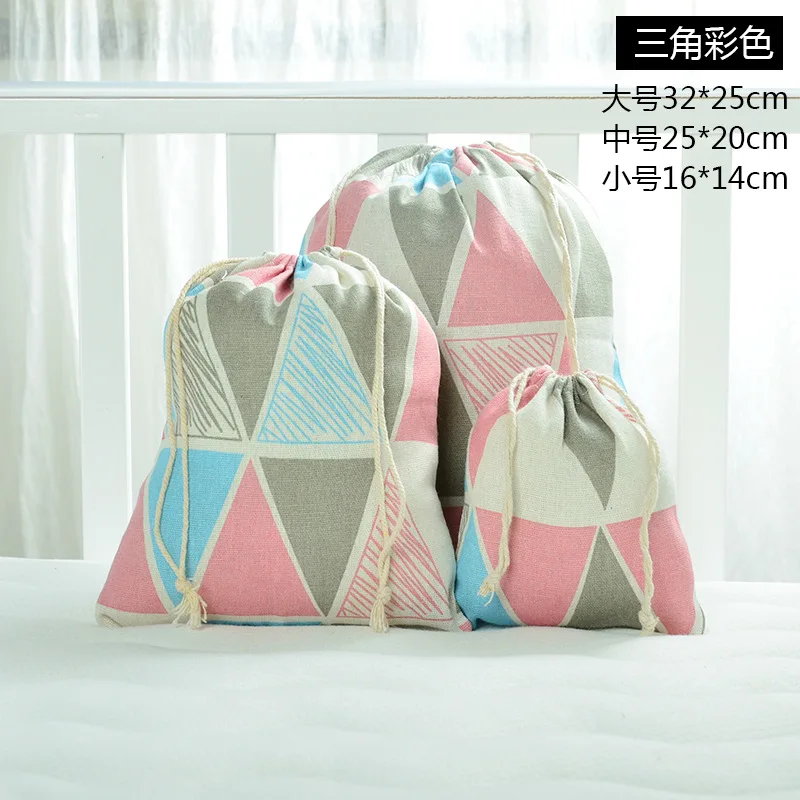 thumbnail image 1 of Bolsa organizadora de ropa para cochecito de bebé con bolsillo con cordón de algodón y lino, bolsa de almacenamiento para viajes de negocios, zapatos, artículos diversos, bolsa para ropa interior, 1 of 5