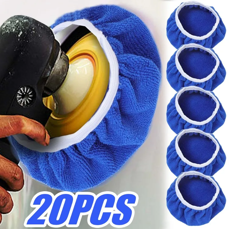 Car Polishing Pad Car Polish Pad Car Polishing Sponge Microfiber Car Waxing Polishing Sleeve 5-10 Inches Polisher Pad Wash er Waxing Sleeve Auto Body Care Cleaning Accessories