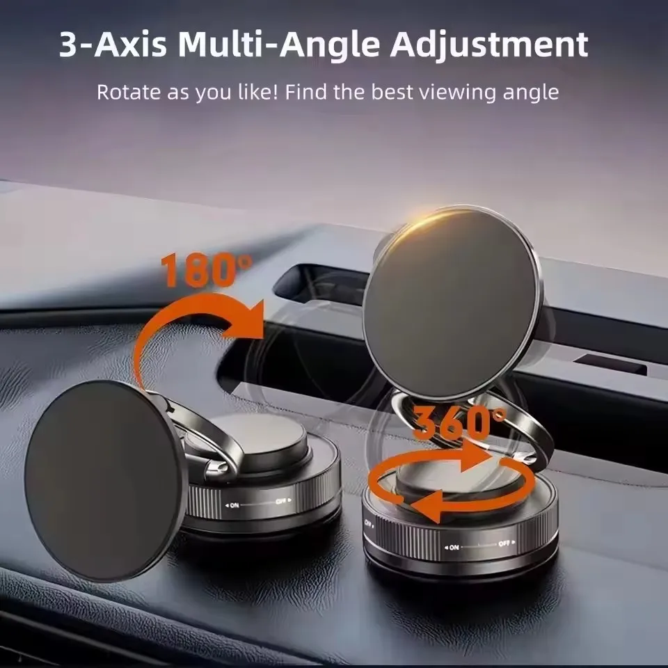 Versatile 360° Rotatable Magnetic Car Phone Mount with Foldable & Adjustable Design