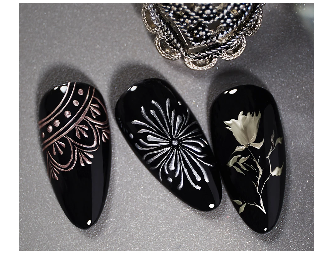 Description Picture 6 of itemPUENTE Metallic Painting Gel Polish For Nail Art Soak Off Gel Nail Polish 5ml Gold Silver Mirror Glitter UV Nail Gel Varnish