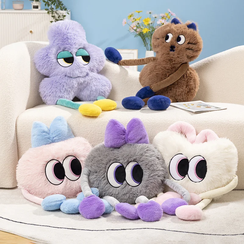 Adorable Anime Longleg Little Monsters Plush Pillow Super Soft Stuffed Animals Cartoon Funny Brown Cat Kids Toys for Girls Gifts adorable anime longleg little monsters plush pillow super soft stuffed animals cartoon funny brown cat kids toys for girls gifts