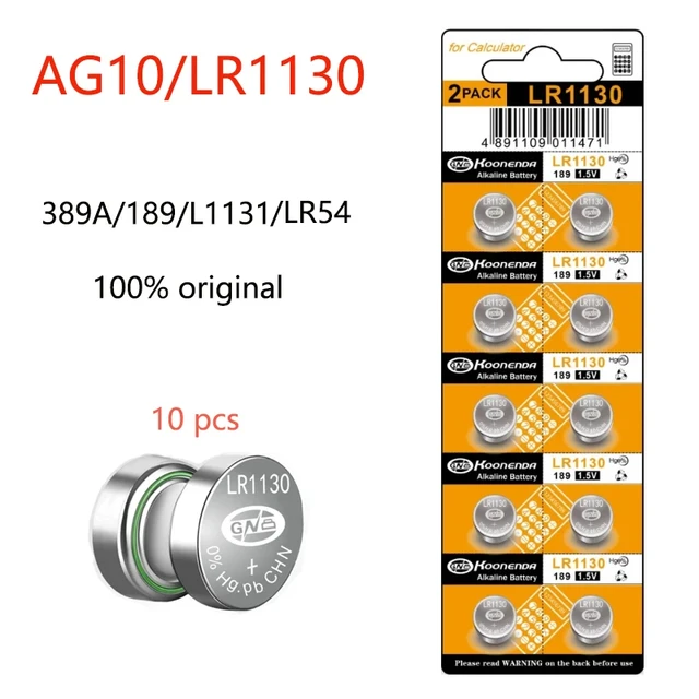 10X LR1130 AG10 389A Button Cell 189 LR54 1.5V Alkaline Battery