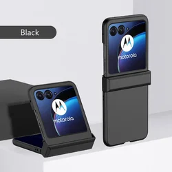 Elegant Slim Hard Shell Shockproof Case with Camera Protection for MOTO Razr 2024 (Black)