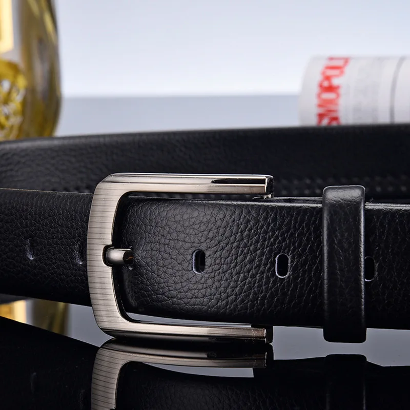 3.5cm Men's Belt Alloy Pin Buckle All-match Crocodile Pattern Decorative Belt