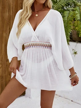 Women's Swimsuit Dresses Sexy Beachwear Casual Beach Bathing Suit Beach Kimono Cover Ups Beach Dress Tunic Cover Up Midi Dress 1