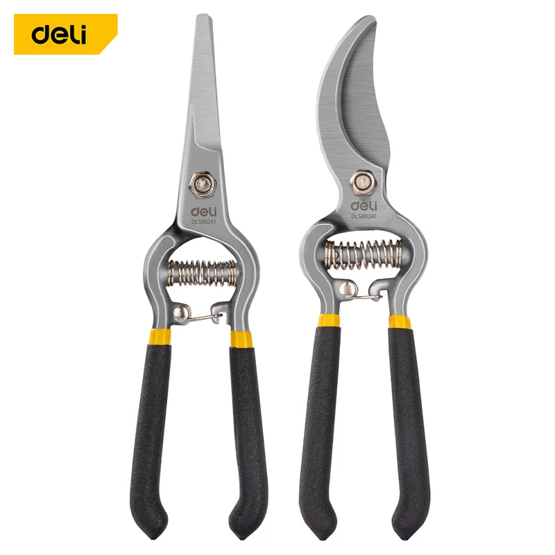 

Deli 2Pcs 8 Inch Alloy Pruning Shears Set Gardening Tools Bonsai Tree Branch Orchard Gardener Portable Pruning Shears Scissors