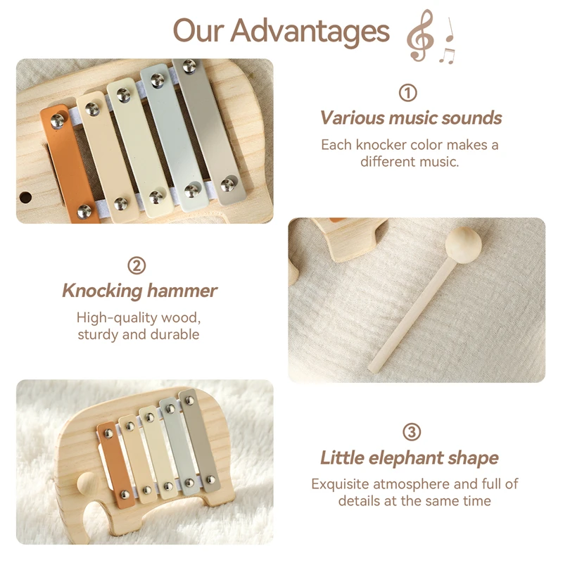 Baby Montessori Cartoon Animal Musical Instrument Toys Percussion Instruments For Preschool Education Newborn Instrument Gift 4