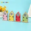 1PC 1/12 DollHouse Miniature Furniture Wooden Steepletop Door For Children DIY Furniture Garden Craft Toy 3D Fairy Door Tool - Image 6
