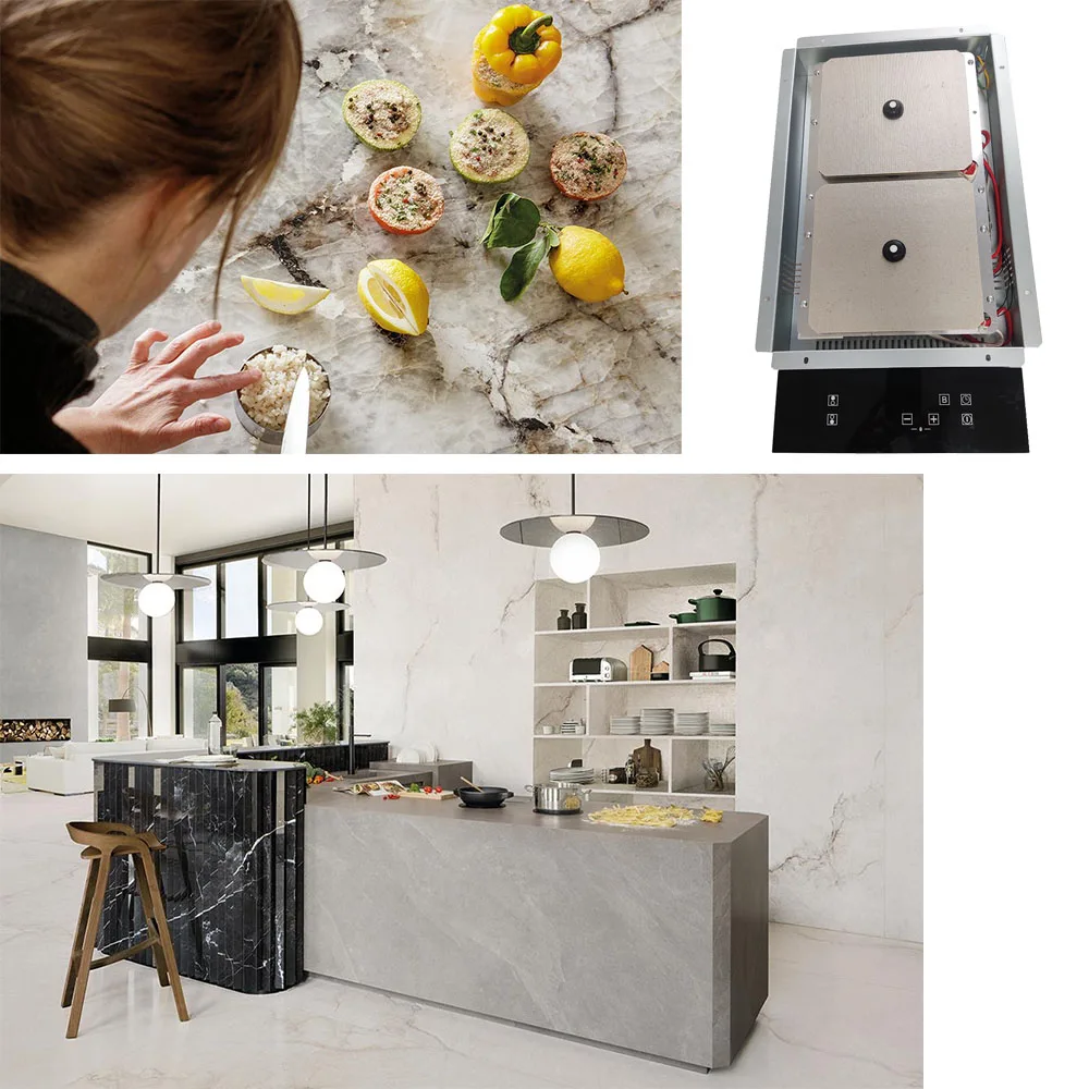 Double Induction Cooktop Low Noise Electric Cooker 4000W Settings Stainless Steel