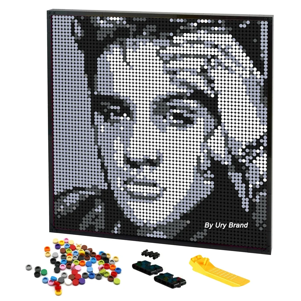 

4000+PCS Pixel Art Elvis Presley Portrait Mosaic Pop Star DIY Room Decorative World Famous Painting By Building Blocks Toys Gift