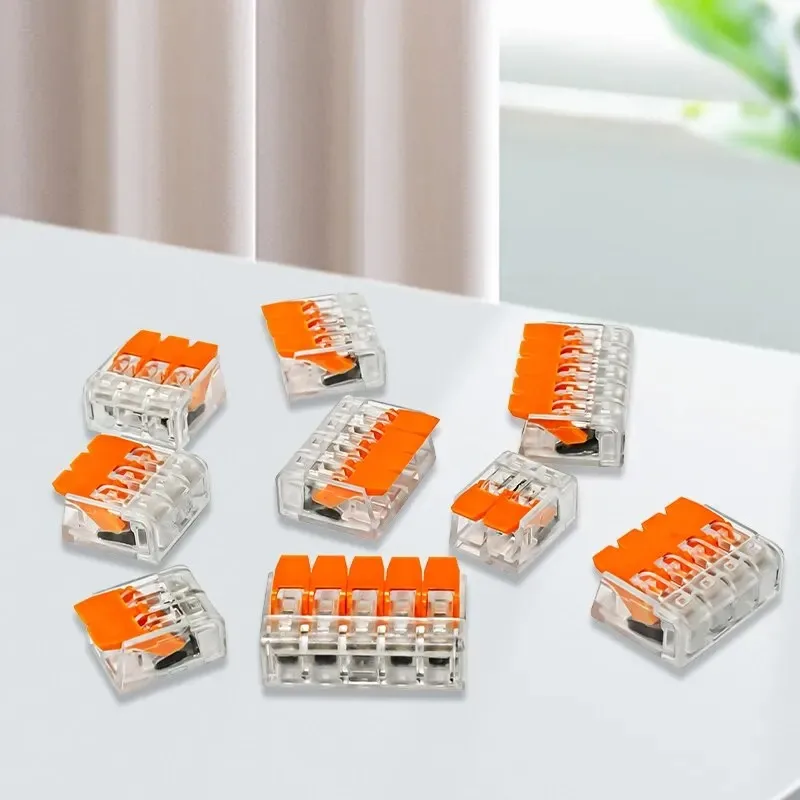 

Cable Connector 10Pcs PCT-413 Electrical Wire Block Clamp Kit Terminal Cable Reusable Mini Quick Home Wire Terminal Connector