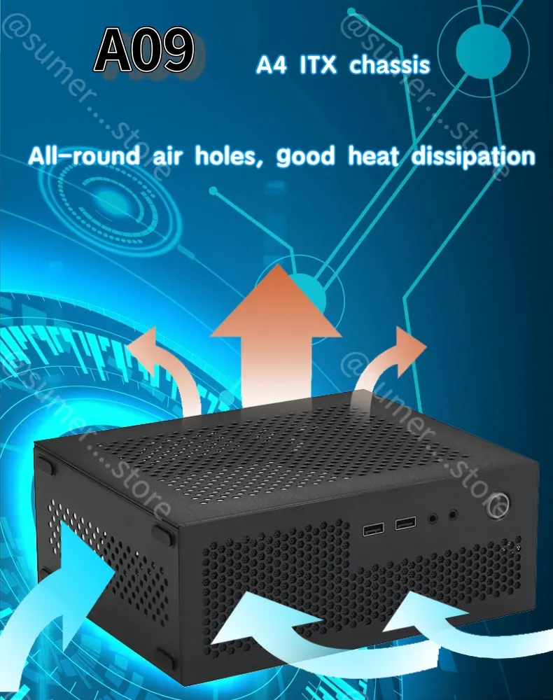itx chassis htpc computador portátil suporte pcie drive mini ipc flex psu caso