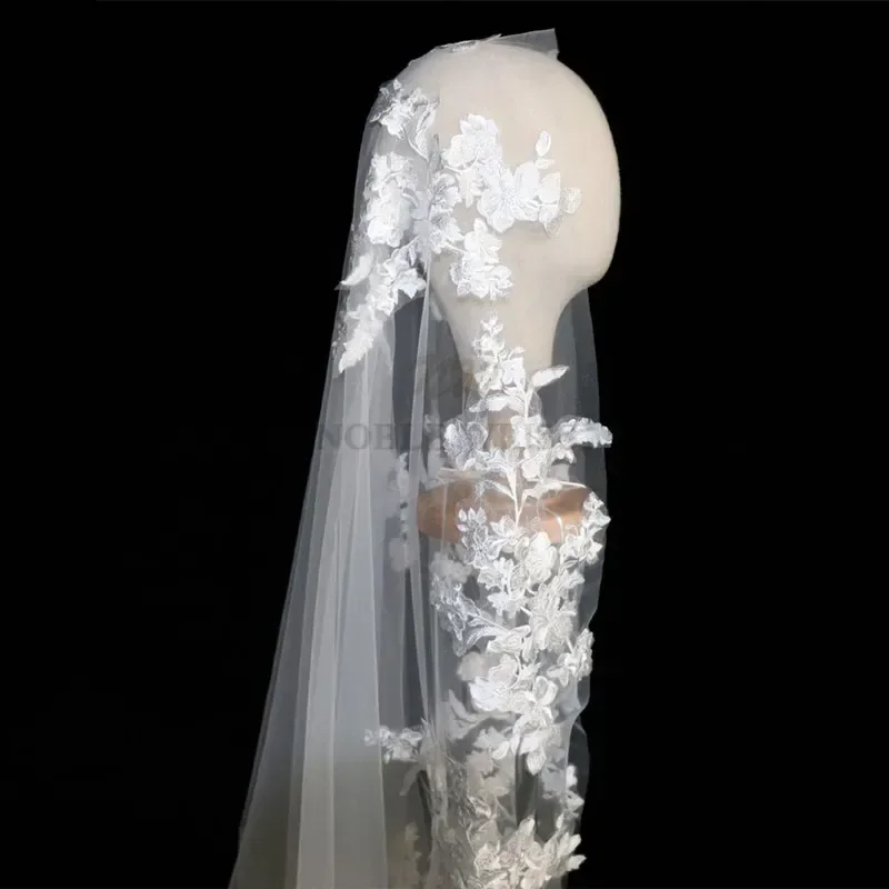 Bridal Veil Long Lace Appliques Wedding Veil Cathedral Length Luxurious Bridal Veils Bride Veil Wedding Accessories Customized bridal veil