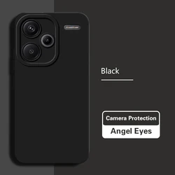 Premium Soft Liquid Silicone Phone Case with Angel Eyes Design for Xiaomi Redmi Note Series (Classic Black)