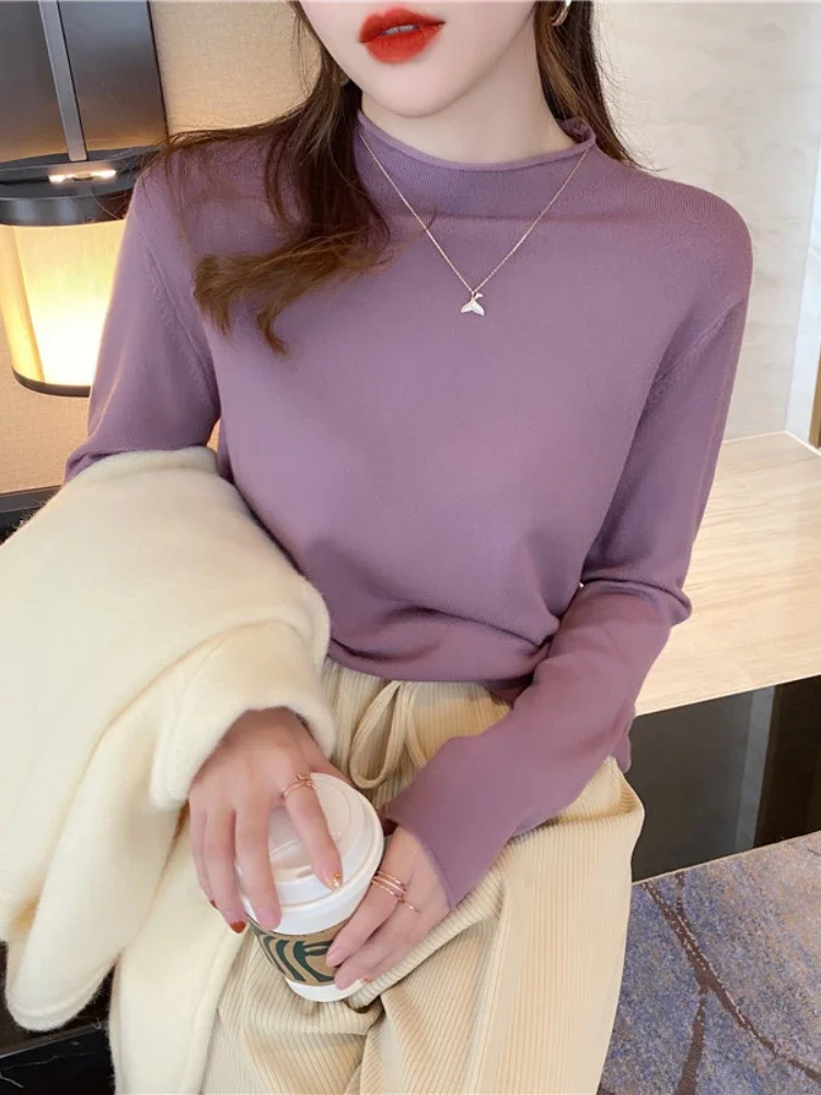 سترة نسائية لربيع وصيف بأكمام طويلة لعام 2025 سترة رقيقة محبوكة بلوفرات ناعمة سترات أساسية ناعمة للنساء