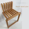 Wall-Mounted Folding Footstool Porch Chair Shoe Stool Chair Hidden Solid Wood Folding Bathroom Stool 1