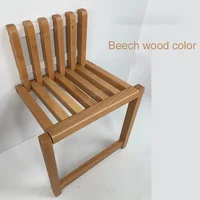 Wall-Mounted Folding Footstool Porch Chair Shoe Stool Chair Hidden Solid Wood Folding Bathroom Stool 1
