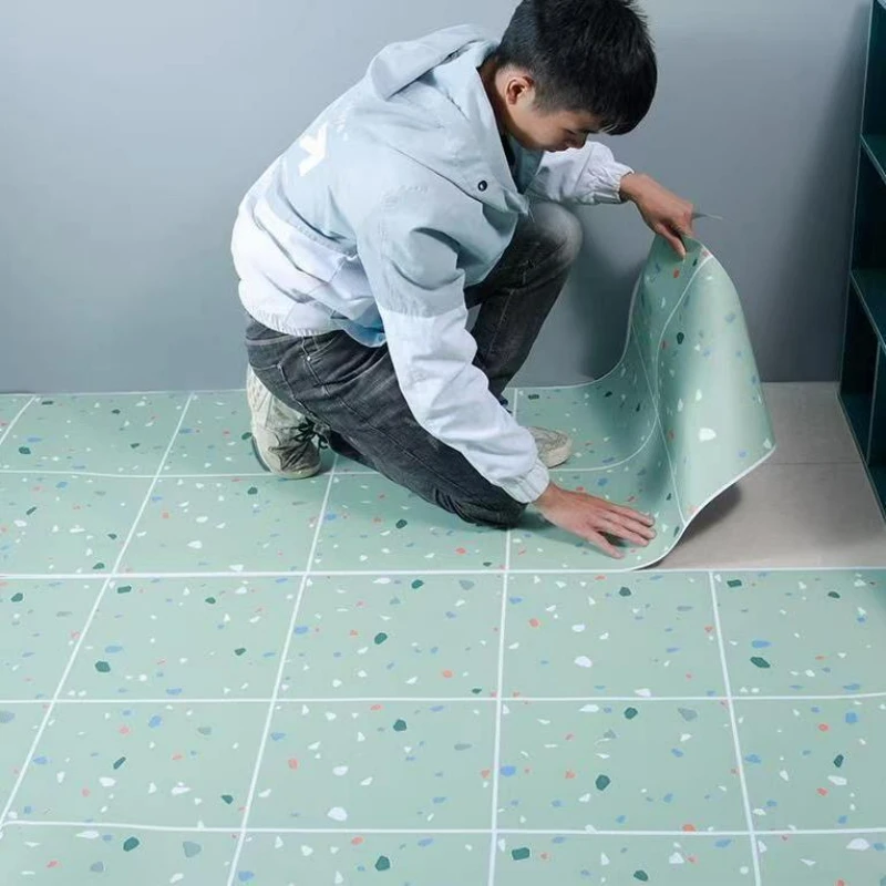주방 욕실 바닥 스티커 벽 종이 Papel De Parede 3d 배경 화면 벽 자체 접착 벽지