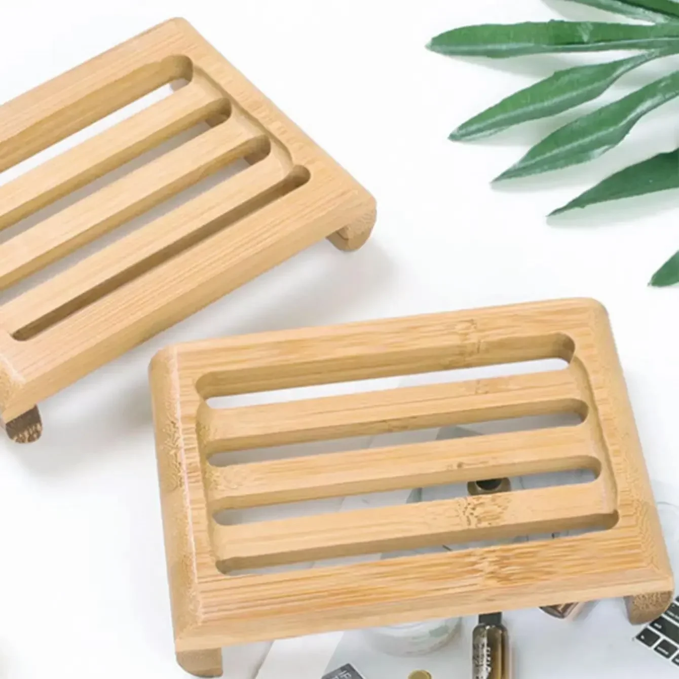 Bamboo Soap Holder Drain Wooden