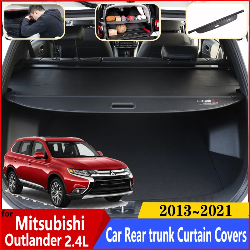 

For Mitsubishi Outlander 2.4L Electric Tailgate 2013~2021 Car Trunk Luggage Curtain Cargo Shield Retractable Car Accessories
