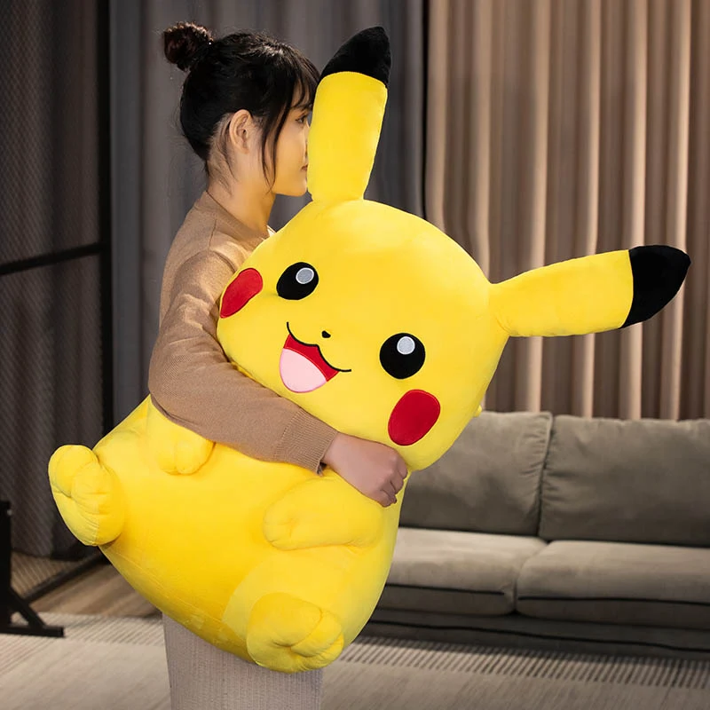 40/50/65cm Big Size Pikachu Plush Pokemon Peluche Pikachu Stuffed Doll Kawaii Room Decor Soft Sofa Cushion Bedside Pillow Gift