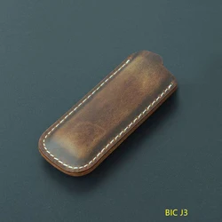 Retro Multicolor Portable Explosion - Proof Gas Lighter with Leather Holster Case (A protective case)
