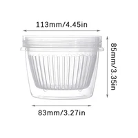 Boîte de Rangement pour Réfrigérateur de Cuisine, mir Rond à Double Couche pour Légumes et citrouille, Bac à Légumes Scellé 6