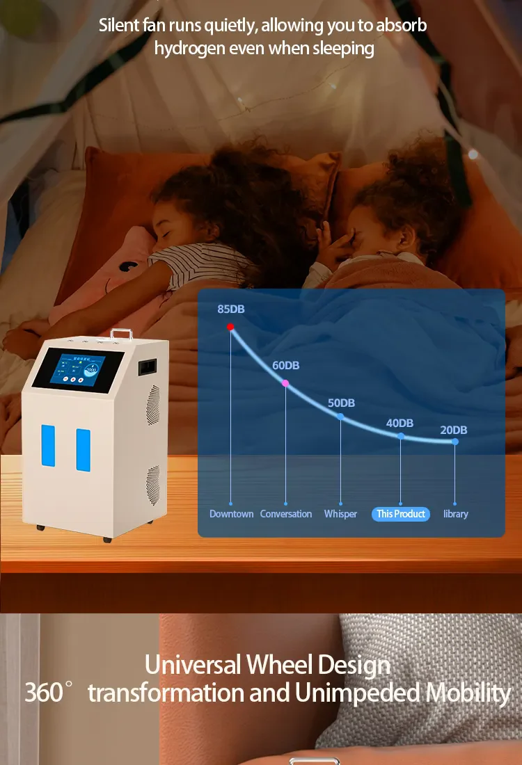 Smart Hydrogen Absorption Machine Portable 99.99% High Purity Water Generator Hydrogen Inhalation Machine3000ml/min