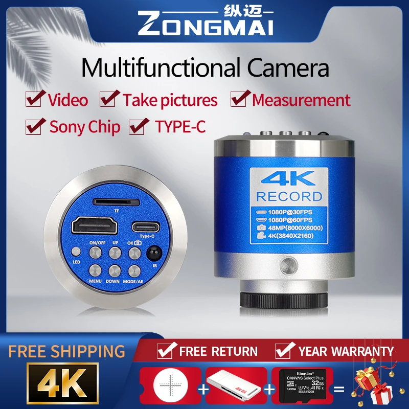 4K-Multifunction-FHD-Microscope-C-Mount-Type-C-Video-Take-Pictures ...