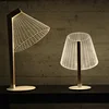 3D Effect Stereo Vision LED Desk Lamp Wood Support Acrylic Lampshade LED Light Living Room Bedroom Reading Lamp with USB Plug 3
