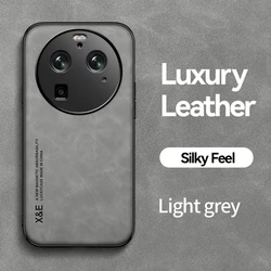 Premium Magnetic Leather Shockproof Case with Camera Protection for Oppo Find X6 (Grey)