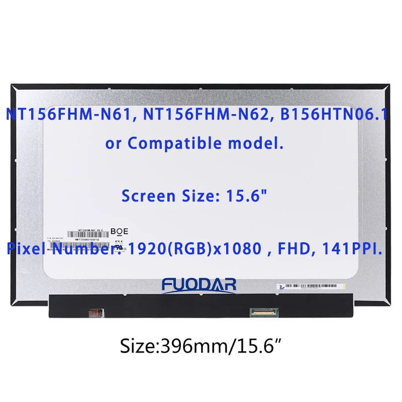 

15,6-дюймовый ЖК-экран для ноутбука, Φ B156HTN06.1 Full-HD 15,6x1920, тонкая светодиодная матричная панель дисплея, 30-контактный eDP