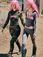 Weird Puss Letter Print 2 Piece Set Women Tracksuit Hooded Jacket+Leggings Matching Stretch Streetwear Casual Sporty Outfits - Image 4