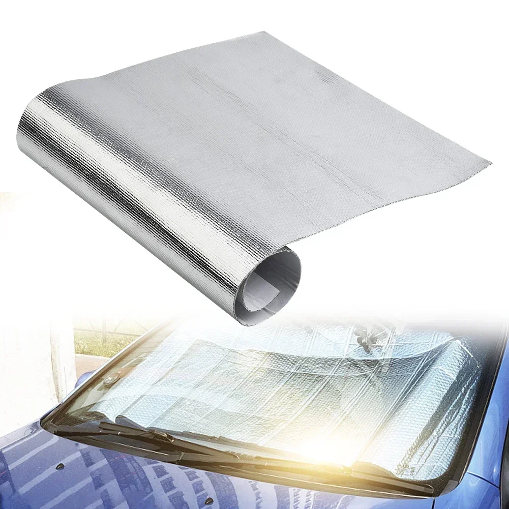 25x50cm Car Heat Protection Film Fireproof Heat Insulation Mat E-glass Fabric With Aluminum Coated High Temperature Resistant
