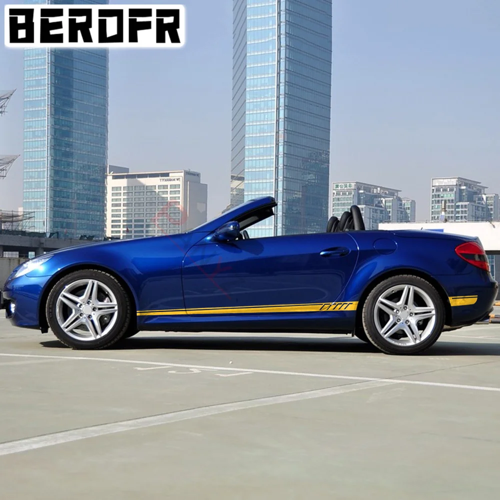 

507 стильные накладки на дверь и боковую юбку, комплект наклеек на корпус для Mercedes Benz SLK SLC Class R170 R171 R172 AMG SLK200 250 55, аксессуары