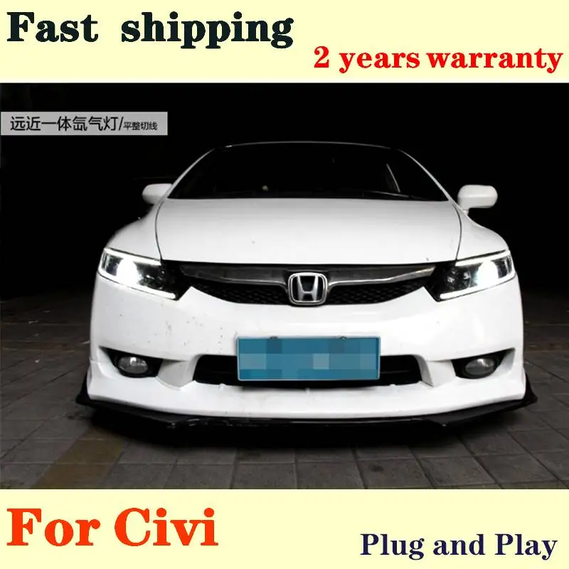 

Car Styling For Honda 8th Civic Head Lamp 2006 2007-2011 Headlights For Civic DRLLens LED Headlights with Dynamic Turn Signal