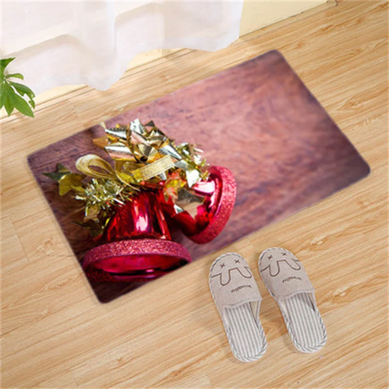 Merry Christmas Entrance Welcome Door Mat Bathroom Kitchen Universal Polyester Fabric Christmas Decoration Gift New Year