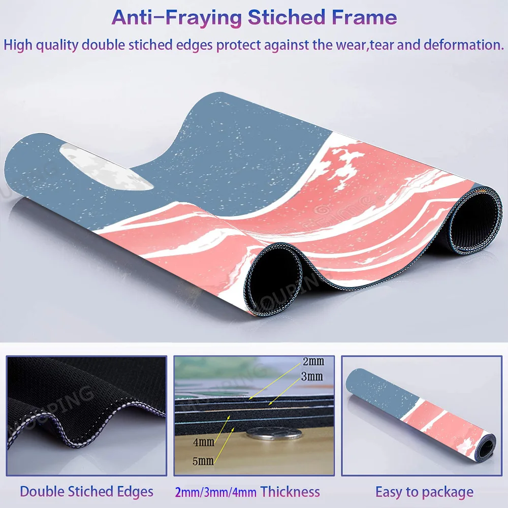 Kawaii Cat Mouse Pad Pink 90x40 Black and White with Cats Xxl Desk Mat Catpaw Mousepad Large Computer Slipmat Anime Accessories