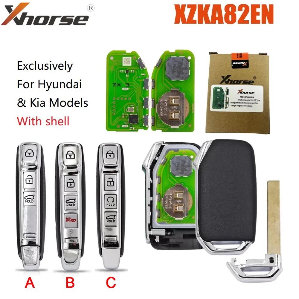 Xhorse XZKA82EN Universal PCB Board Exklusiv Für Hyundai Kia Modelle Smart Auto Schlüssel VVDI Smart Remote 3/4 Taste Mit Schlüssel Shell