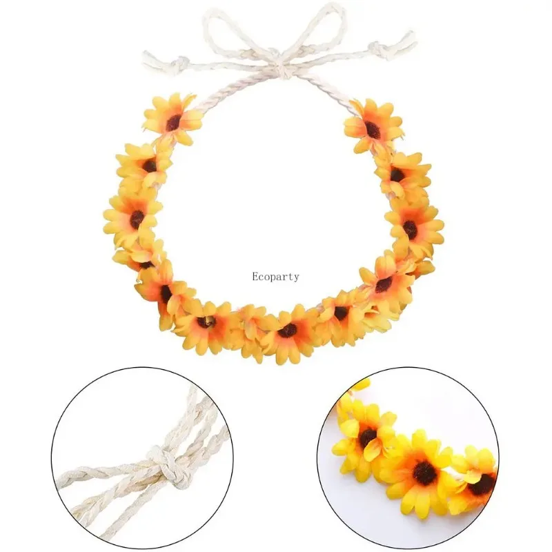 Set Accessori Hippie Anni '60-'70 - Occhiali Rotondi, Collana Pace E Corona Fiori Per Capelli | Per Feste E Costumi - Foto 5
