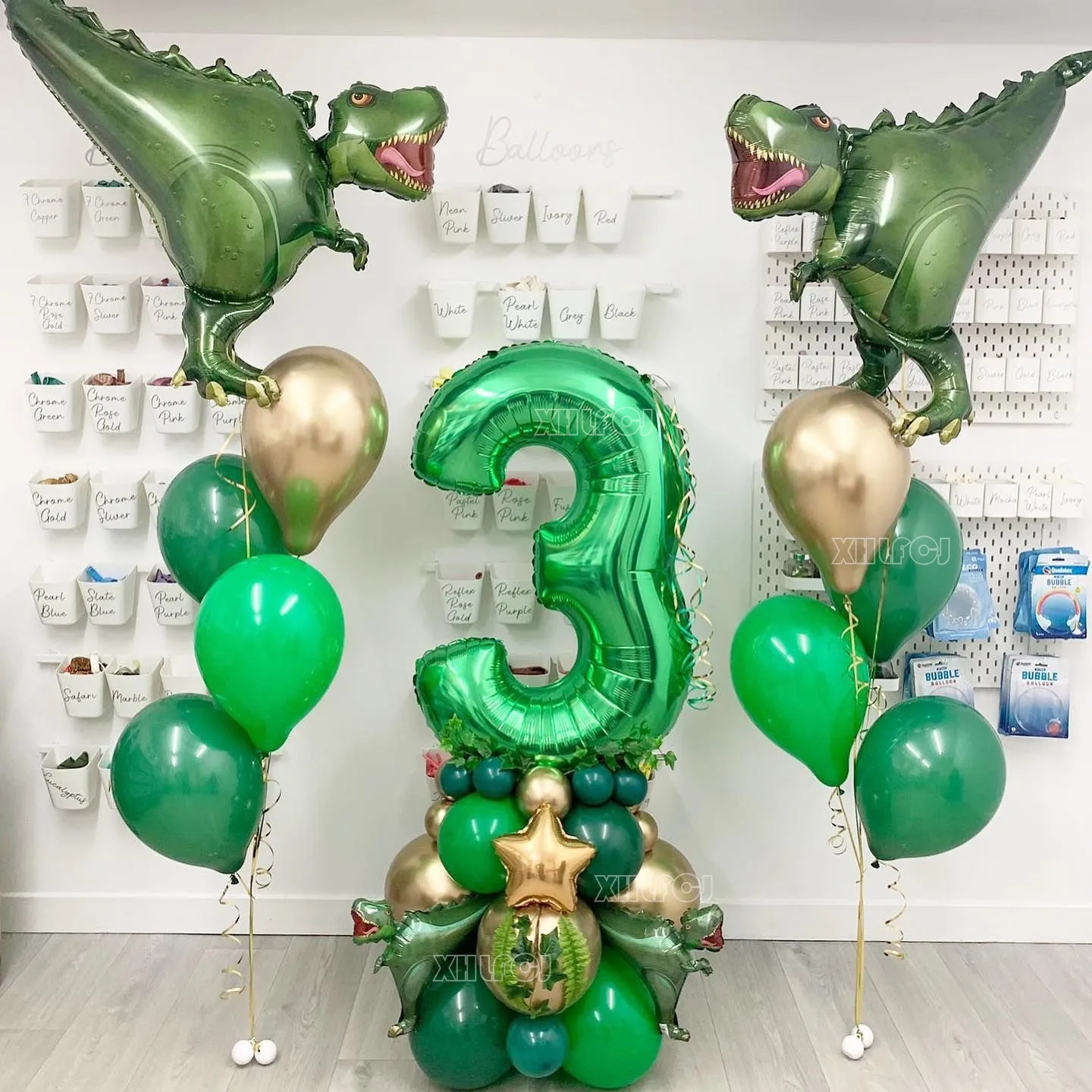 21pcs/set Dinosaur Number Balloon Kit Dinosaur Birthday Party Decoration  Kids Boy 1-9 Years Old