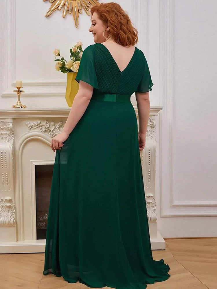 Women Plus Size Long Dresses 2023 New Summer Short Sleeve Formal Luxury Chic Elegant Turkish Wedding Evening Party Prom Clothing