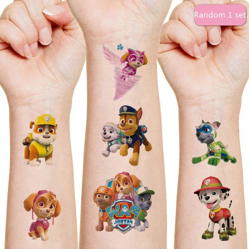 Unico Paw Patrol Tattoo Sticker Puppy Toys Pat Patrouille Chase Anime Stickers Giocattolo Per Bambini Ragazzi Ragazze Compleanno Regalo Per Bambini