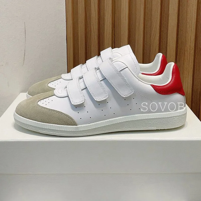Women Shoes Spring Autumn Genuine Leather Color Matching Flat Retro Breathable Versatile Sports Daily Casual