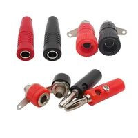 4mm Banana Plug Socket Binding Post Connector Red Black 4 mm Banana Male Female Jack For Test Leads Speaker Wire Cable 3