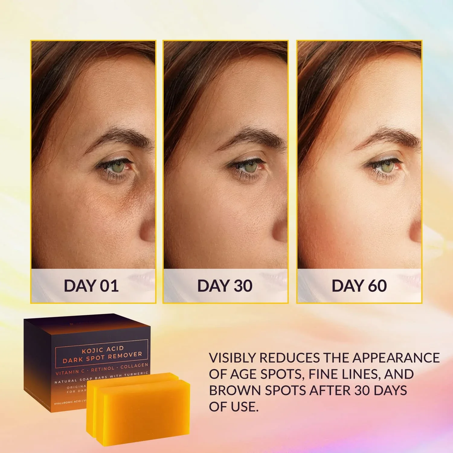 Kojic Acid Dark Spot Remover Whitening Soap Handmade Skin Care Deep Cleaning Moisturizing Cleansing Essential Soap Brighten Skin 5