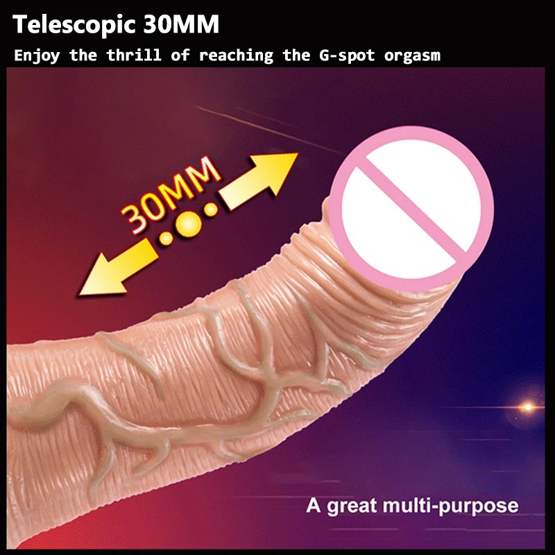 Telescopic Vibrator Thrusting Realistic Dildo Female Masturbation With Suction Cup Heating Penis Remote Control Dick for Women sex toys