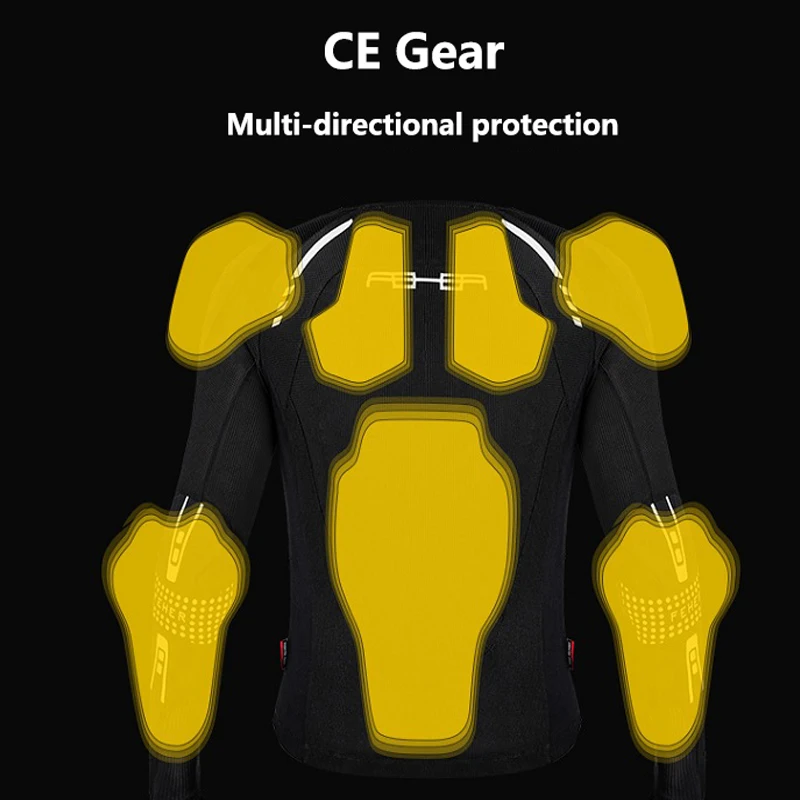 FEHER 오토바이 재킷 아머 여름 남녀공용, 메쉬 디자인, 통기성, 경량, 탈부착 가능한 보호대 포함